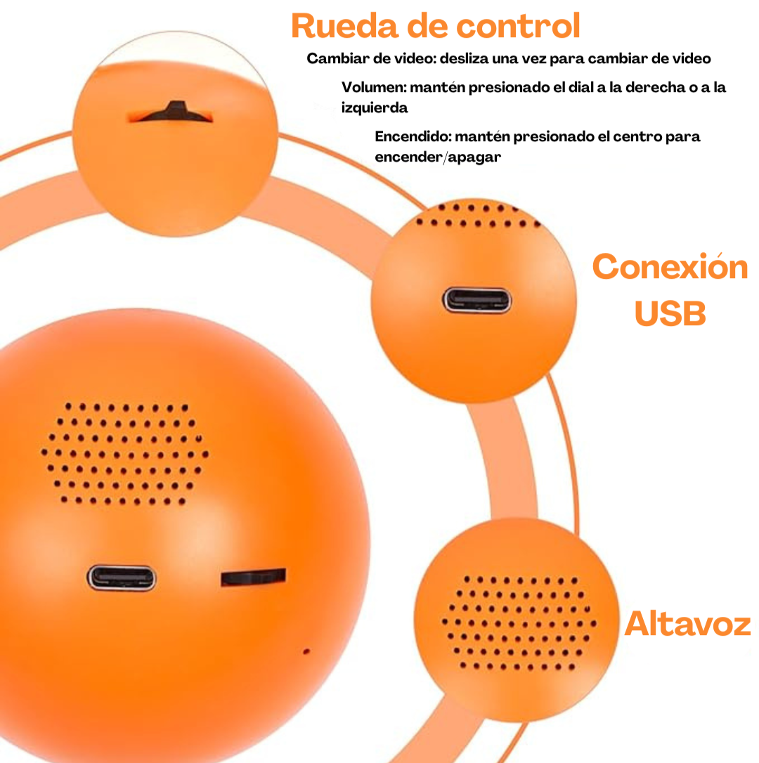 Bola de cristal WiFi LumiOrb: esfera de memoria para vídeos y fotos en 3D