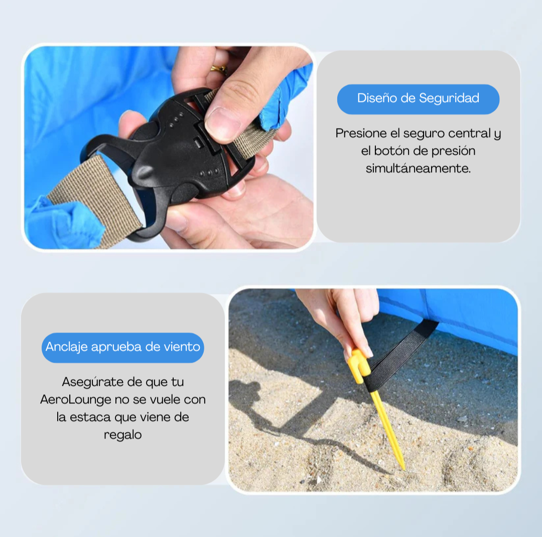 AeroLounge Go – Tumbona inflable compacta sin bomba