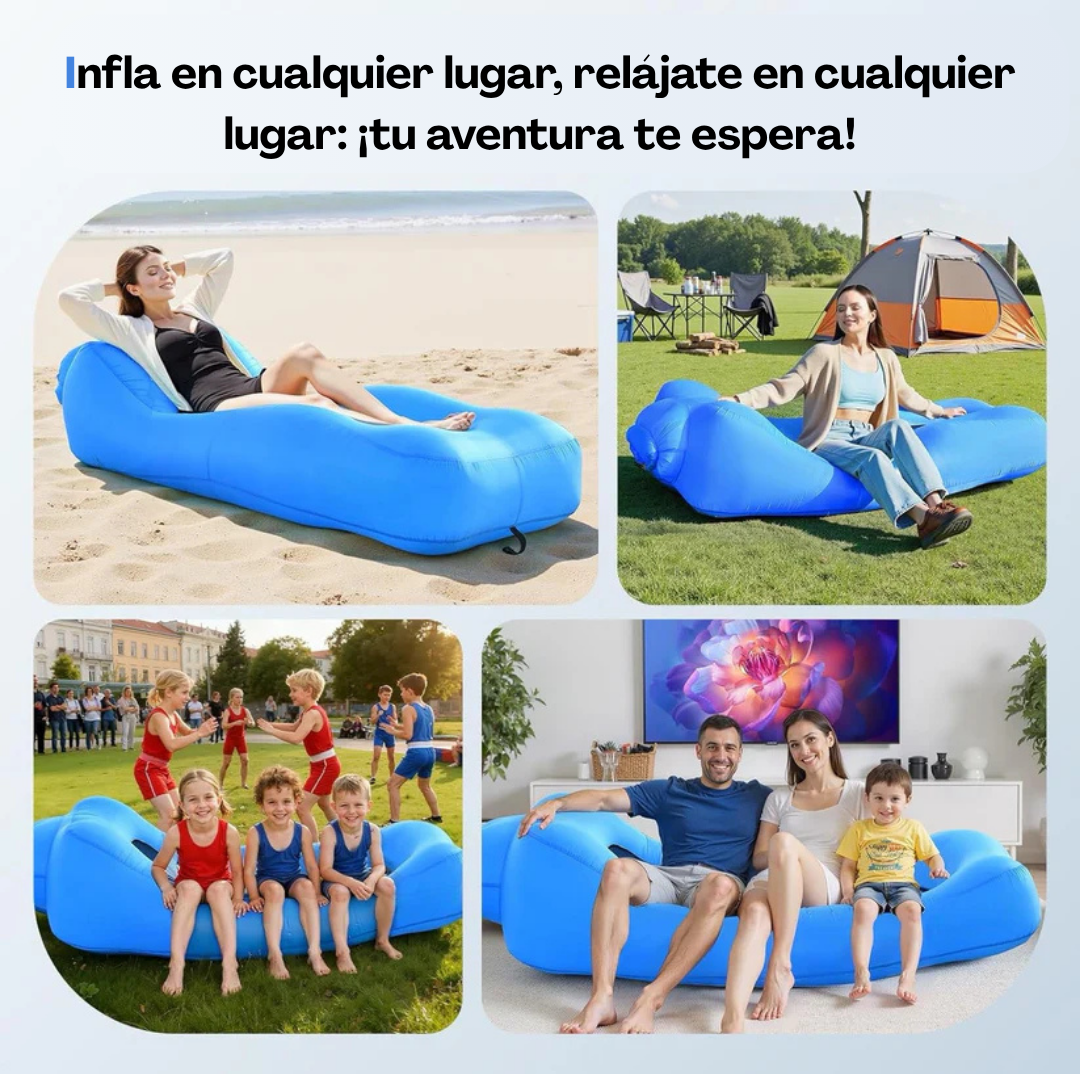 AeroLounge Go – Tumbona inflable compacta sin bomba