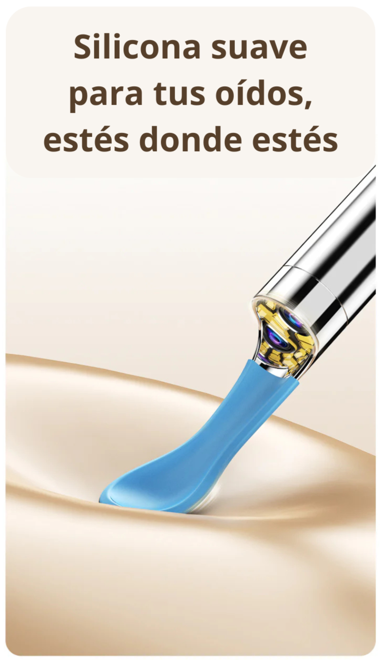 Kit de limpieza de oídos HD de 10 MP con pinzas de precisión y cuchara de silicona