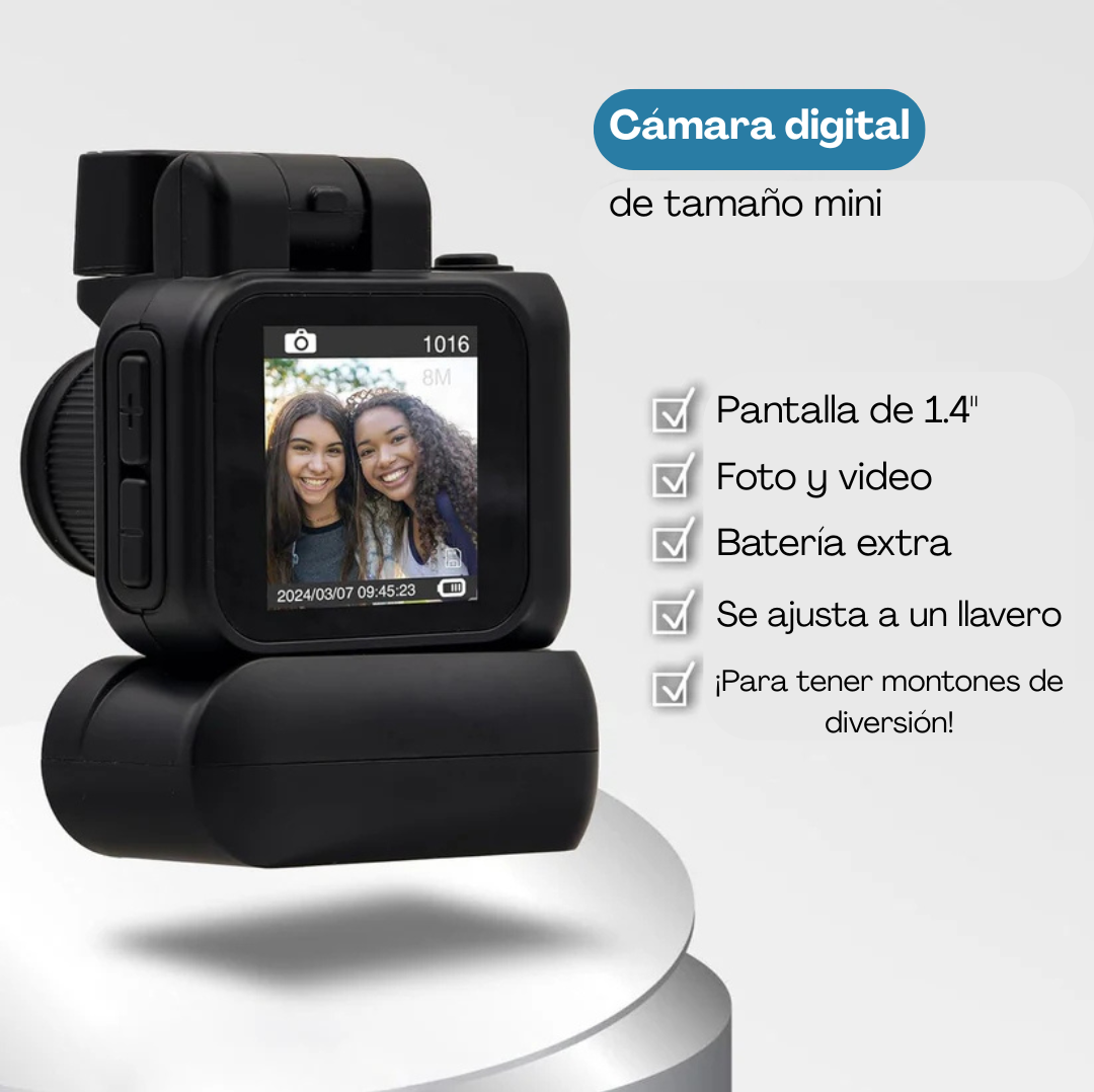 Mini cámara llavero retro de segunda generación: diversión de bolsillo con un toque vintage